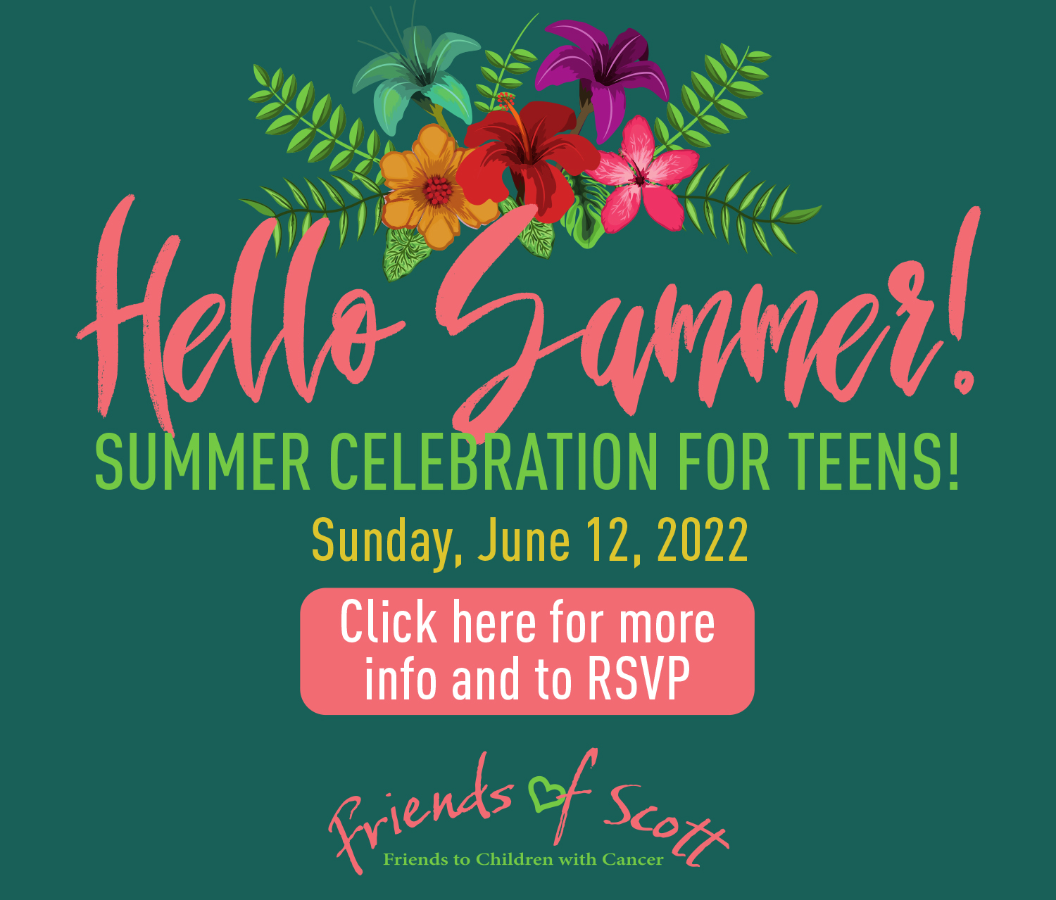 Friends of Scott Summer Celebration Sunday, June 12, 2022 More Information and RSVP