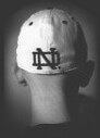 Back of Scott's Head in Notre Dame Cap